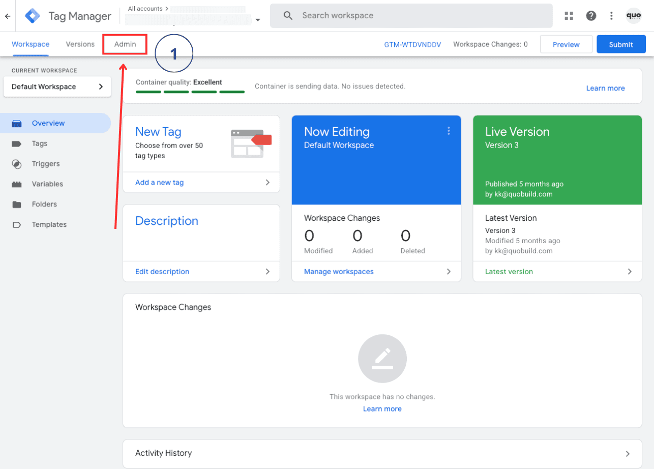 Google tag manager lägger till ny användare