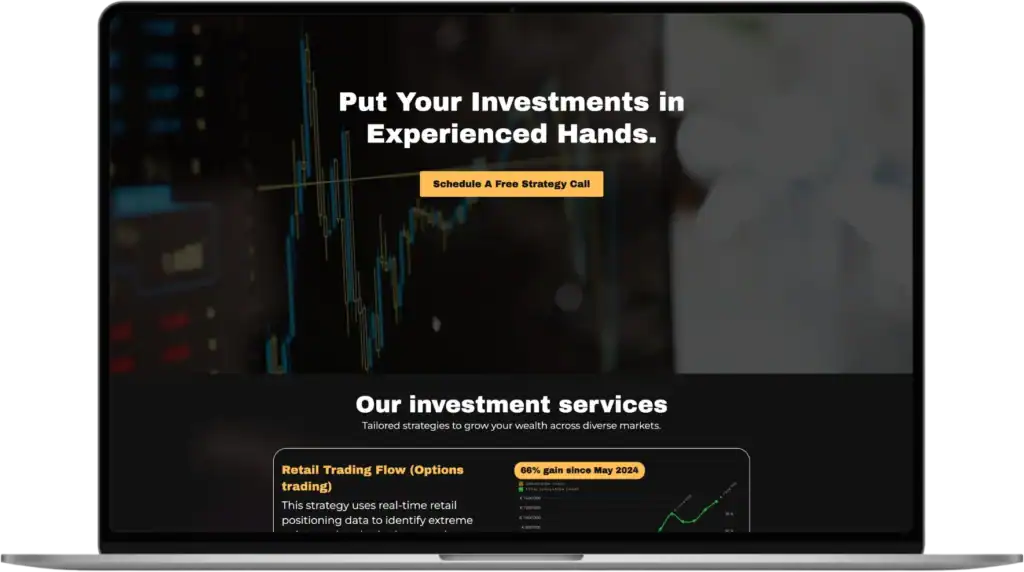 Bambar Capital UI UX design Webbplatsutveckling Strategiutveckling quo build portfolio desktop view 2