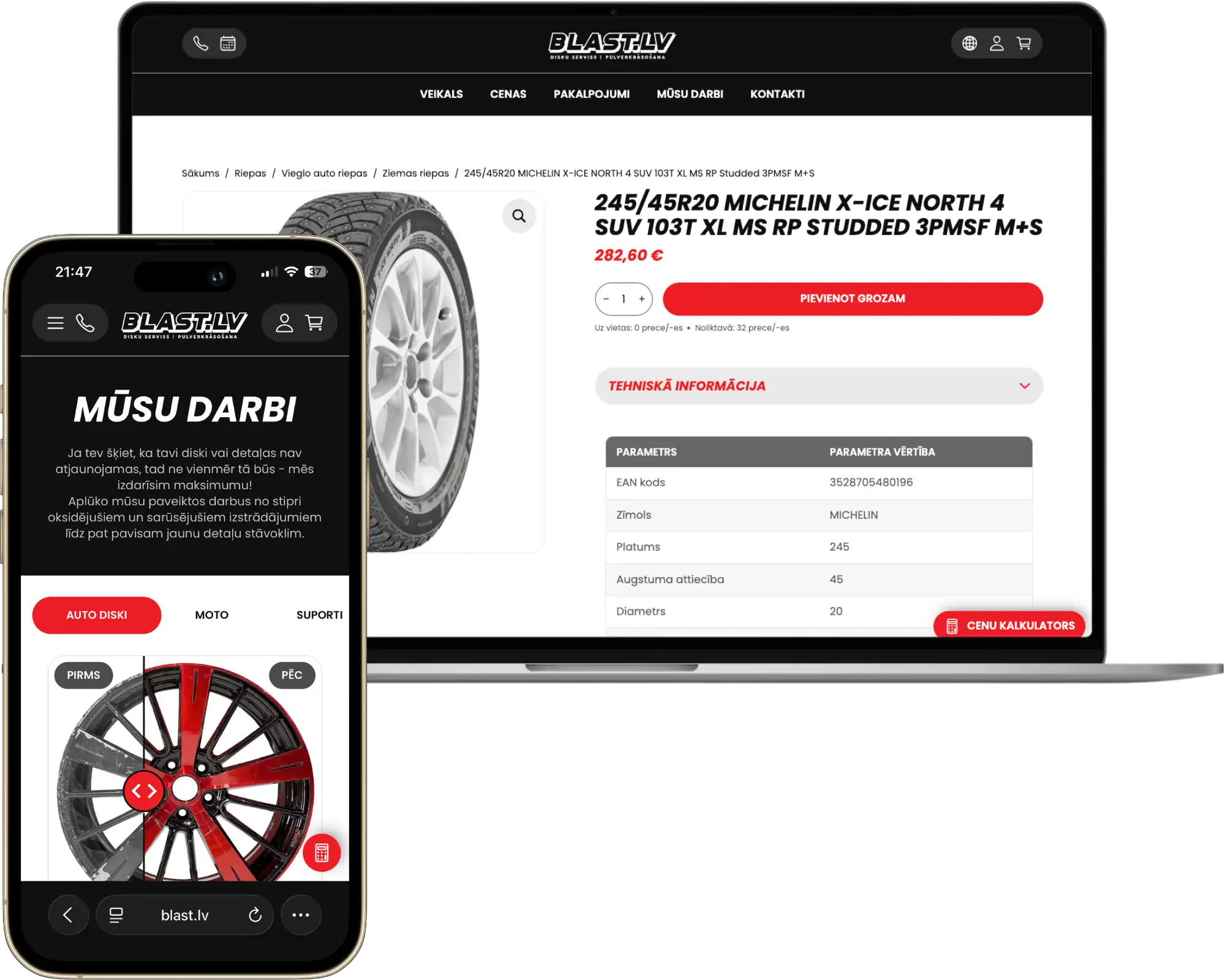 Blast UI UX design Anpassad utveckling API-integrationer SEO-optimering quo build portfolio desktop telefonvy