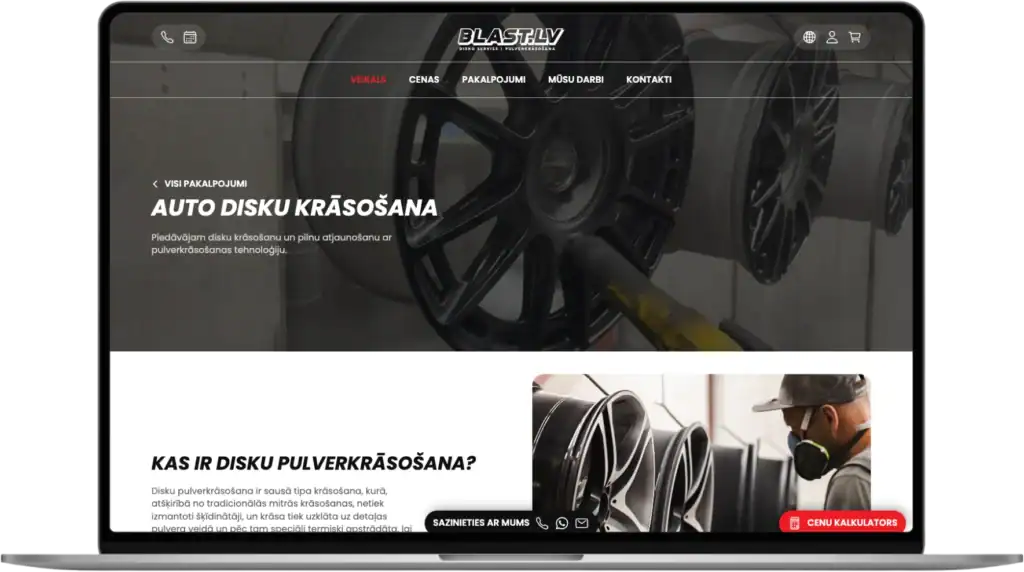 Blast UI UX design Anpassad utveckling API-integrationer SEO-optimering quo build portfolio desktop view 2