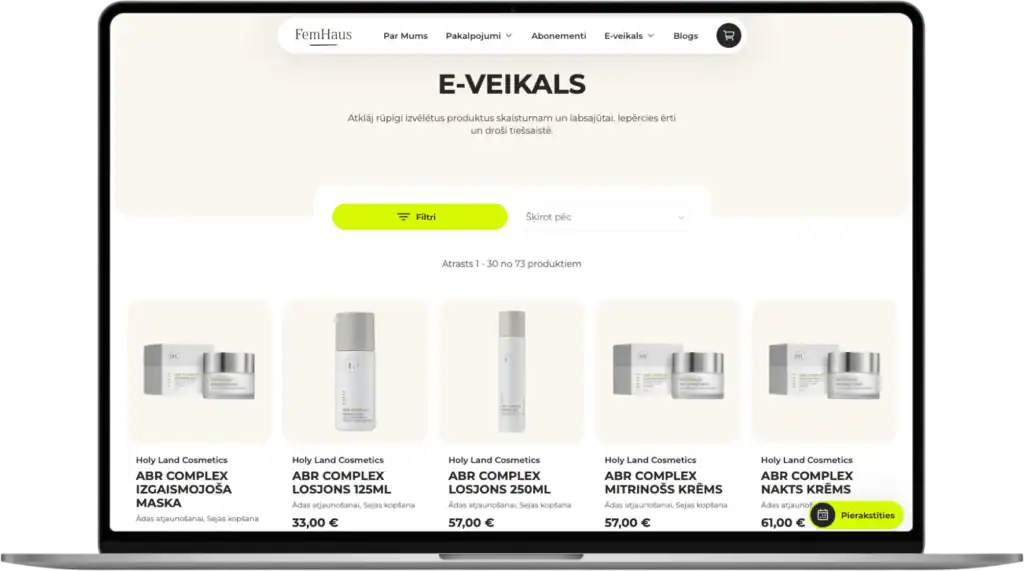 FemHaus UI UX-design Anpassade servicesidor Mobile first SEO-optimering quo build portfolio desktop view