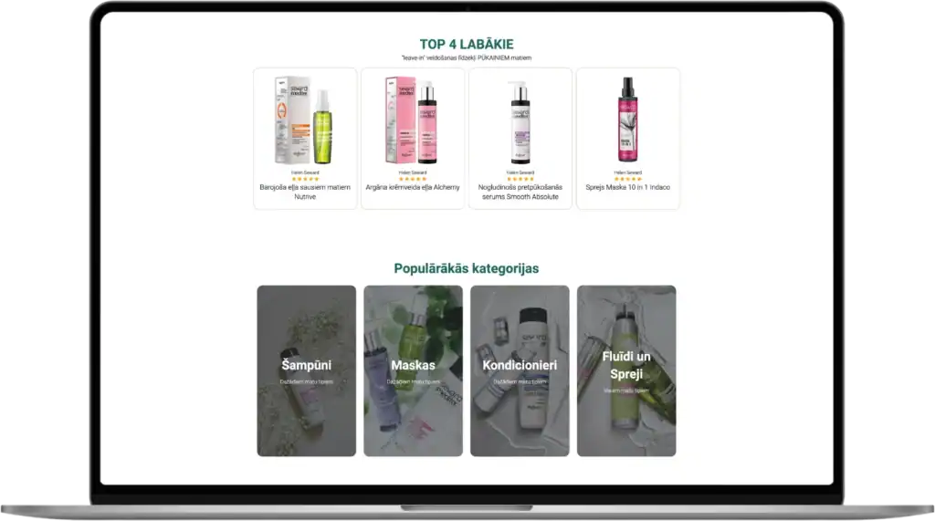 Helen Seward Utveckling av webbutik UI UX design E-handelslösningar quo build portfolio desktop view