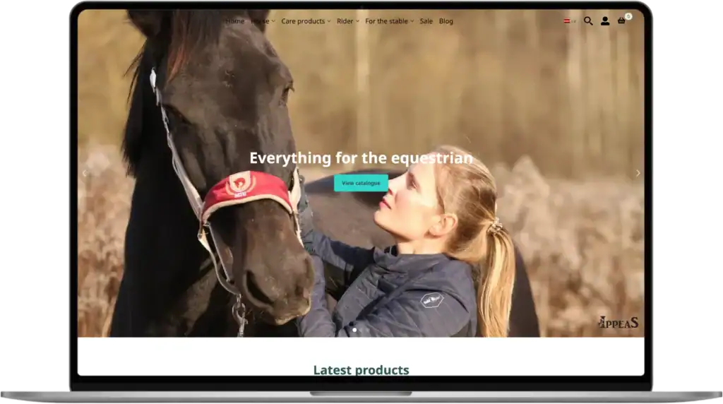 Ippeas E-butik utveckling UI UX design Varumärkesutveckling quo build portfölj skrivbordsvy 2