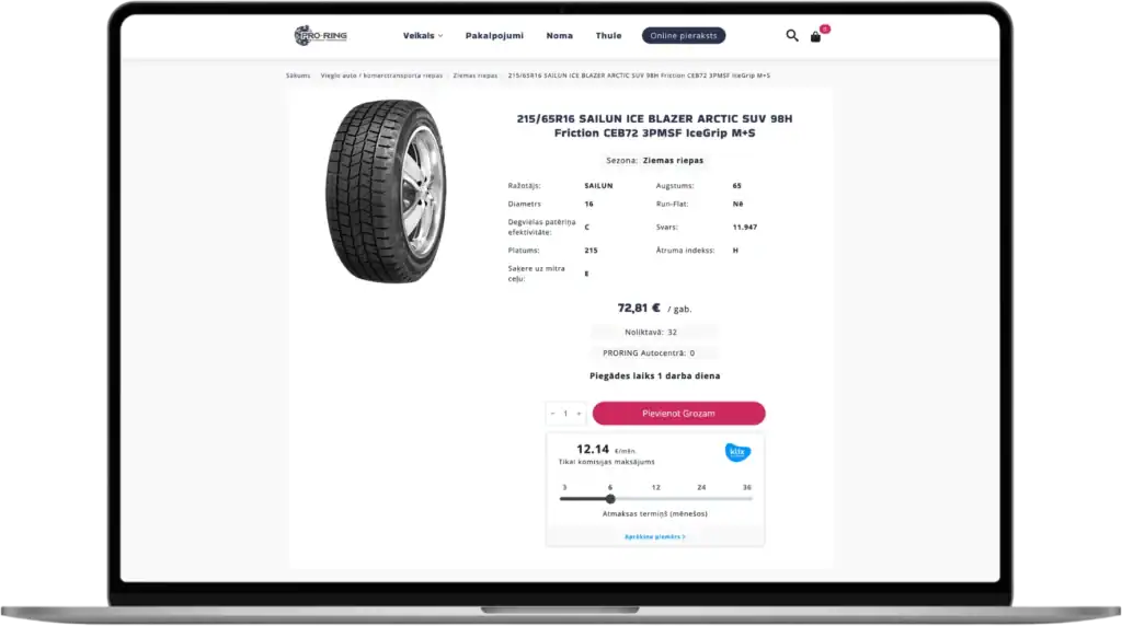 Proring Anpassad webbutik UI UX-design API-integrationer quo build portfolio desktop view 2